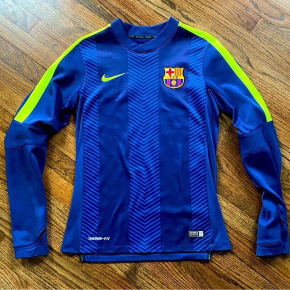 Nike FC Barcelona Therma Fit Training Shirt Size Small - Picture 1 of 3